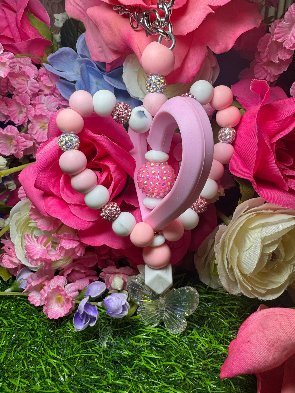 Pink memories 3d heart car hanger