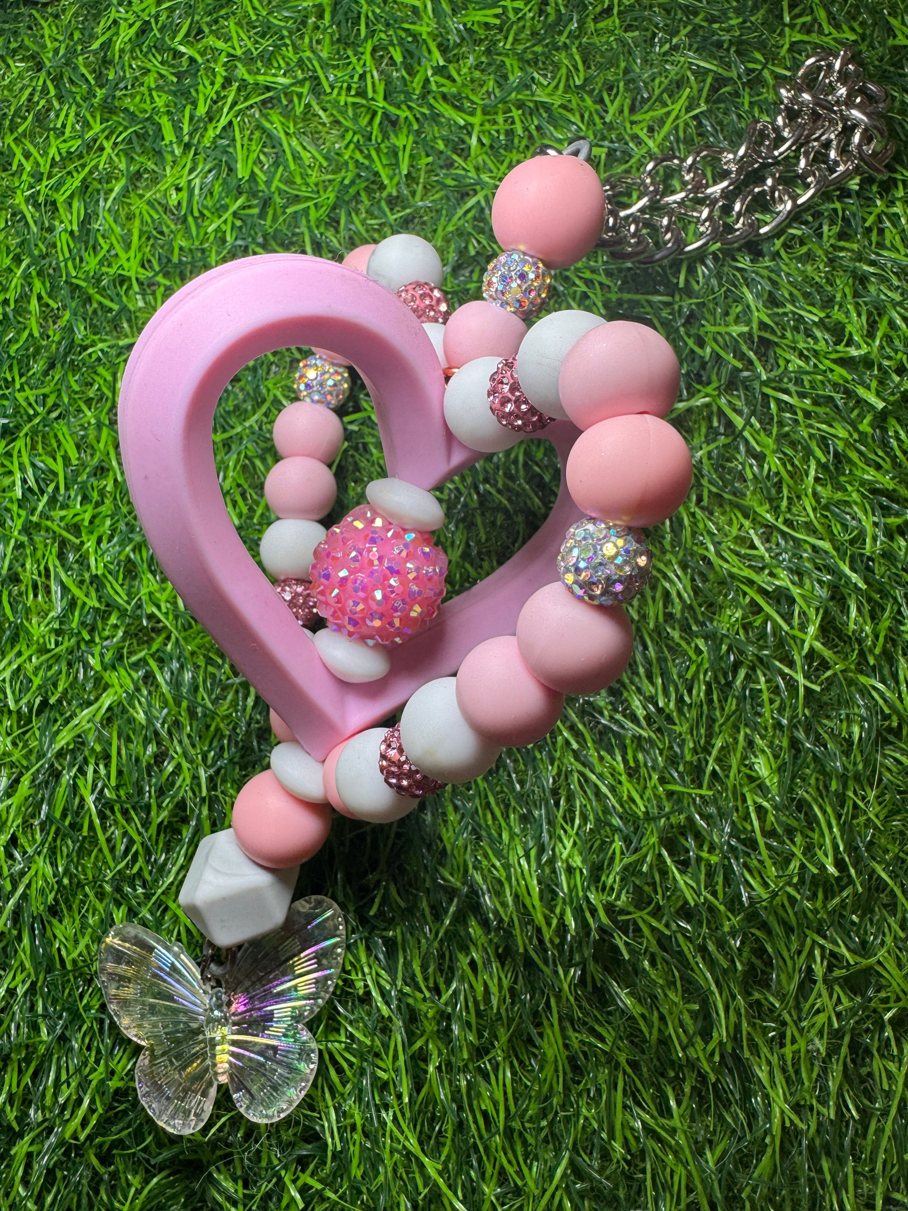 Pink memories 3d heart car hanger