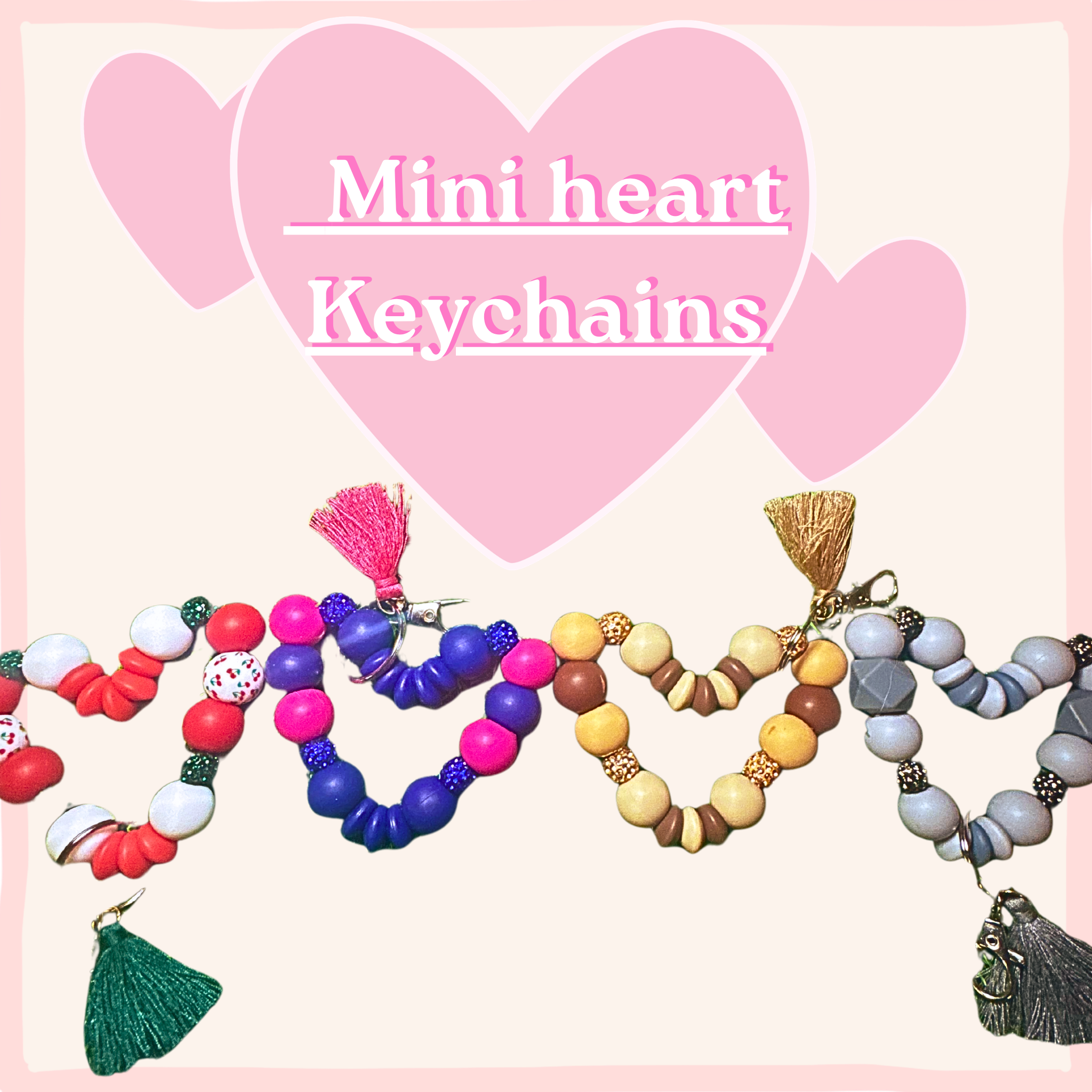 Mini heart keychains