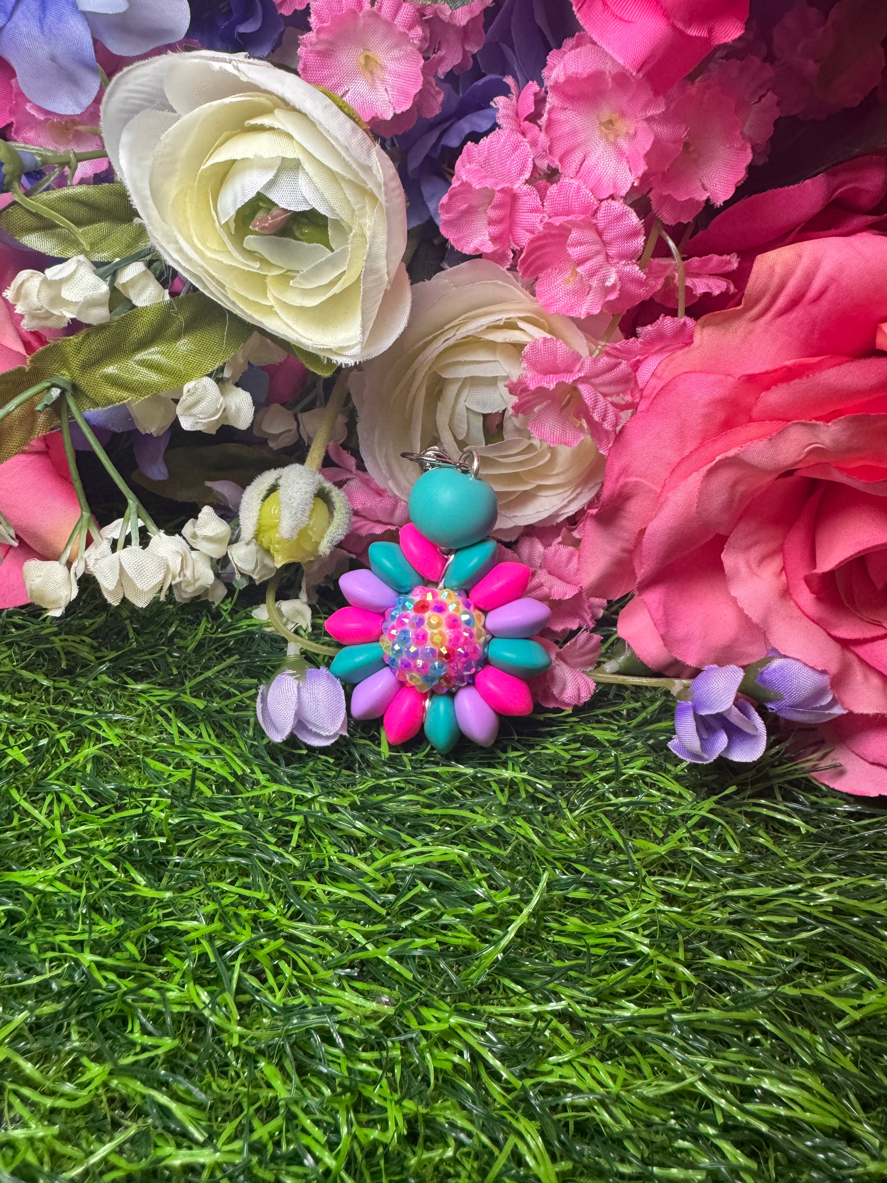 Custom Flower Poises keychains