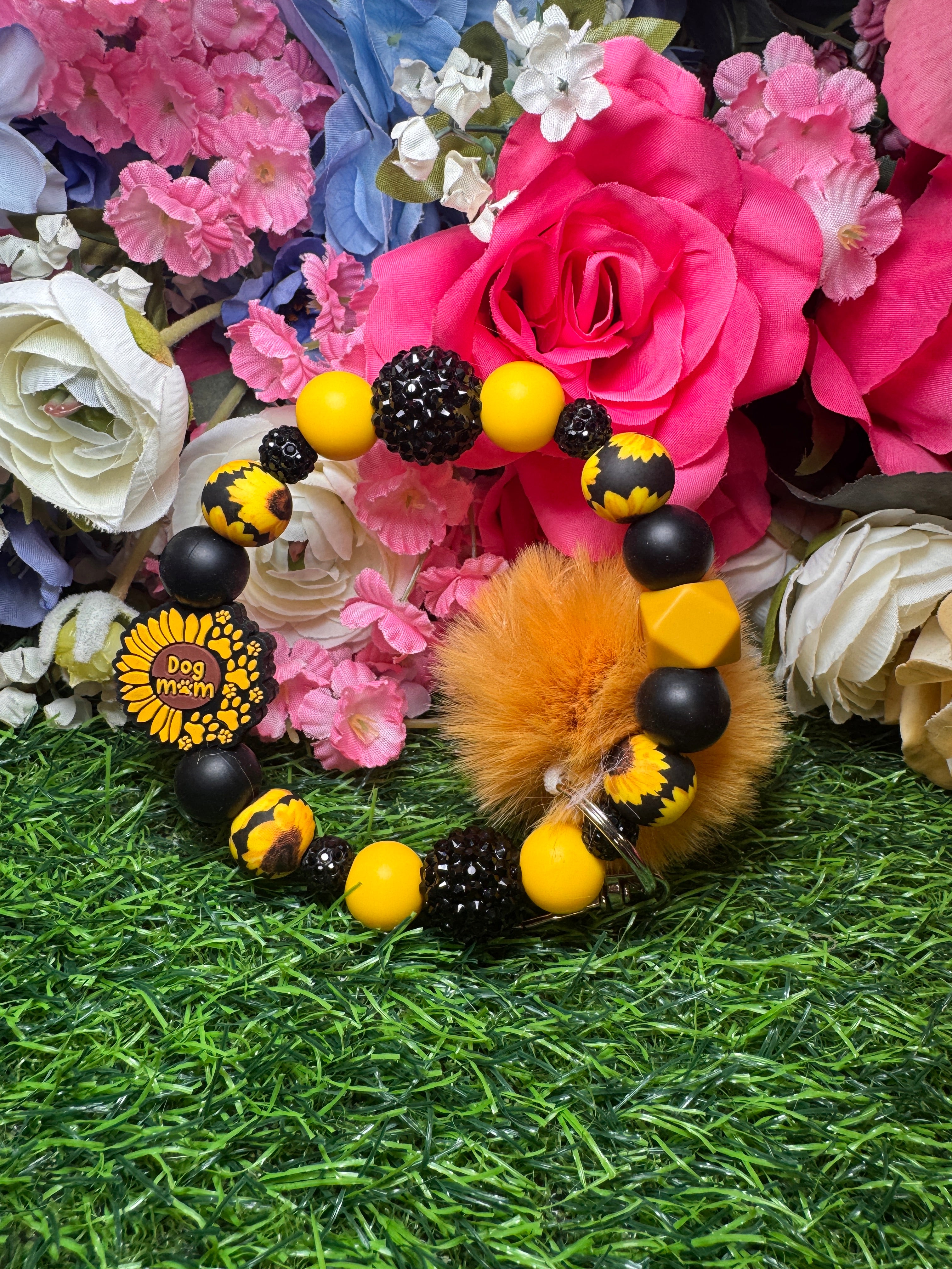 Sunny dog mom wristlet