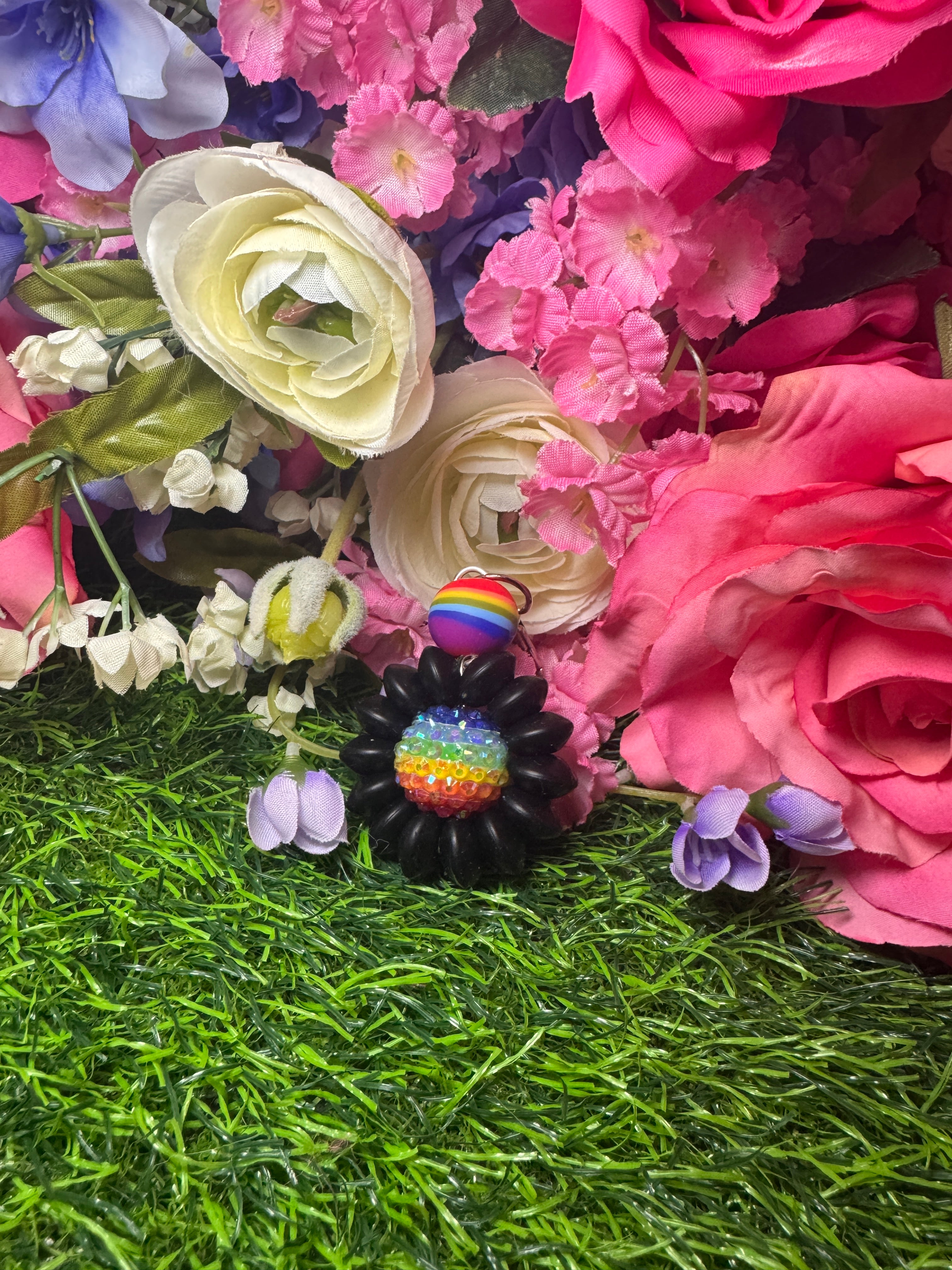 Custom Flower Poises keychains