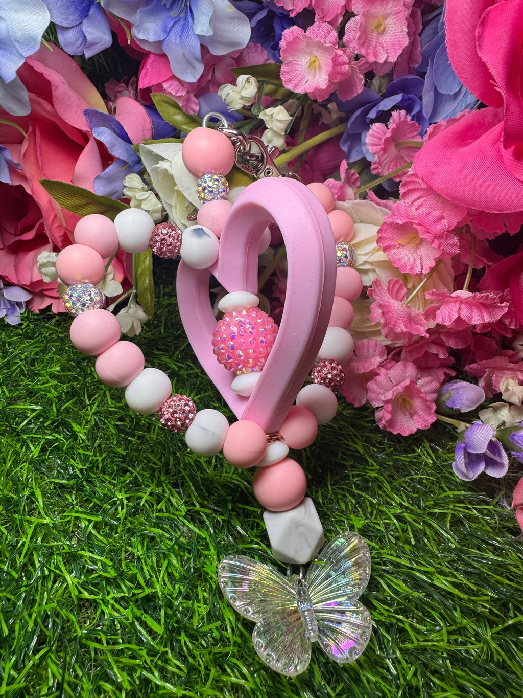 Pink memories 3d heart car hanger