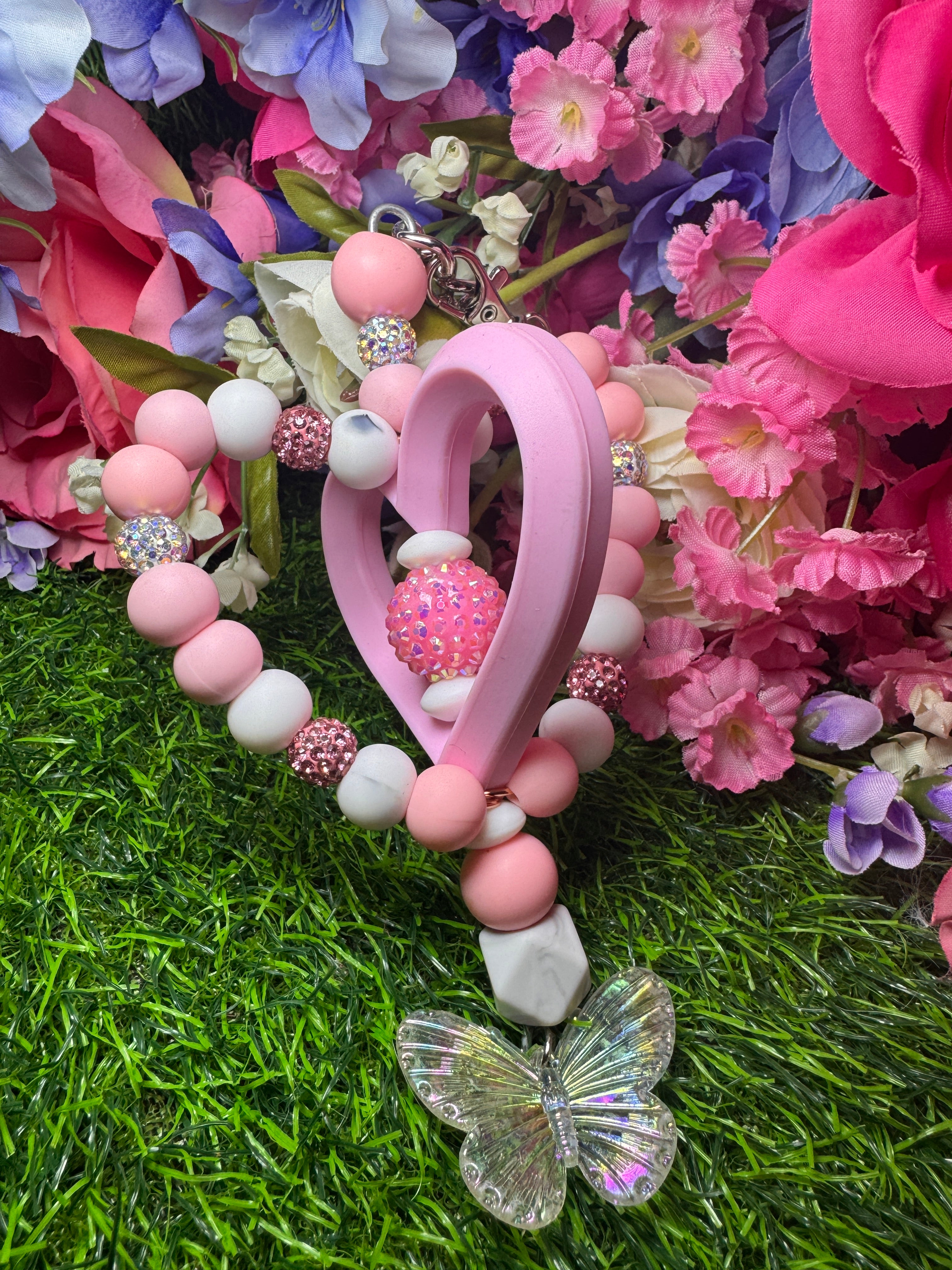 Pink memories 3d heart car hanger