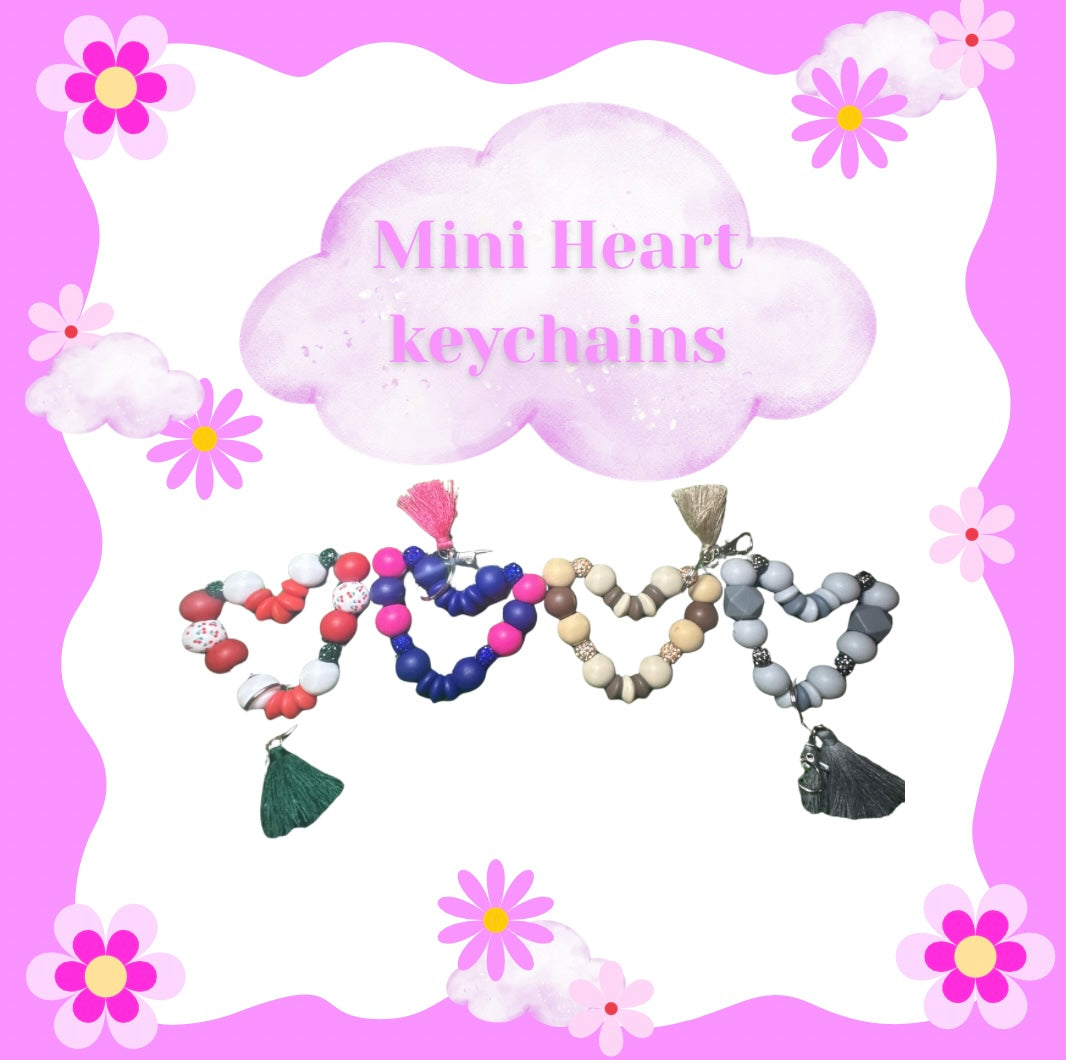 Mini heart keychains