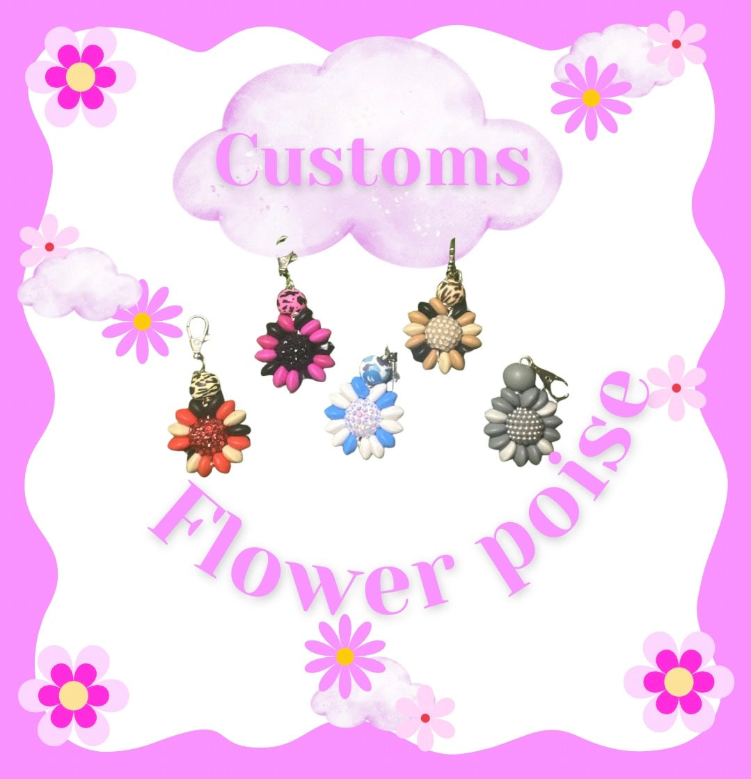 Custom Flower Poises keychains