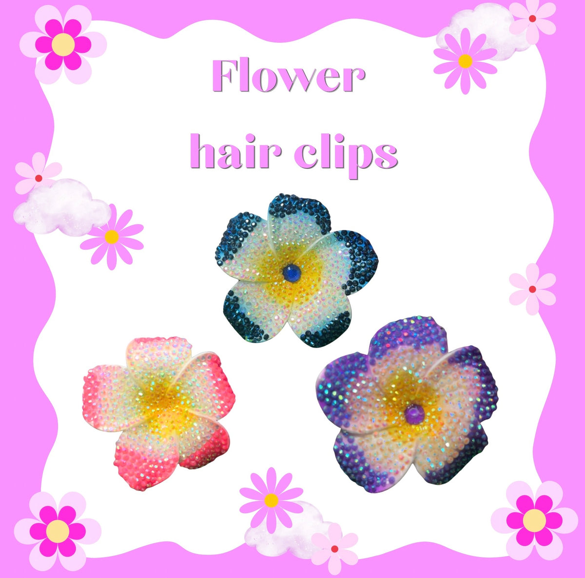 Flower hair clips