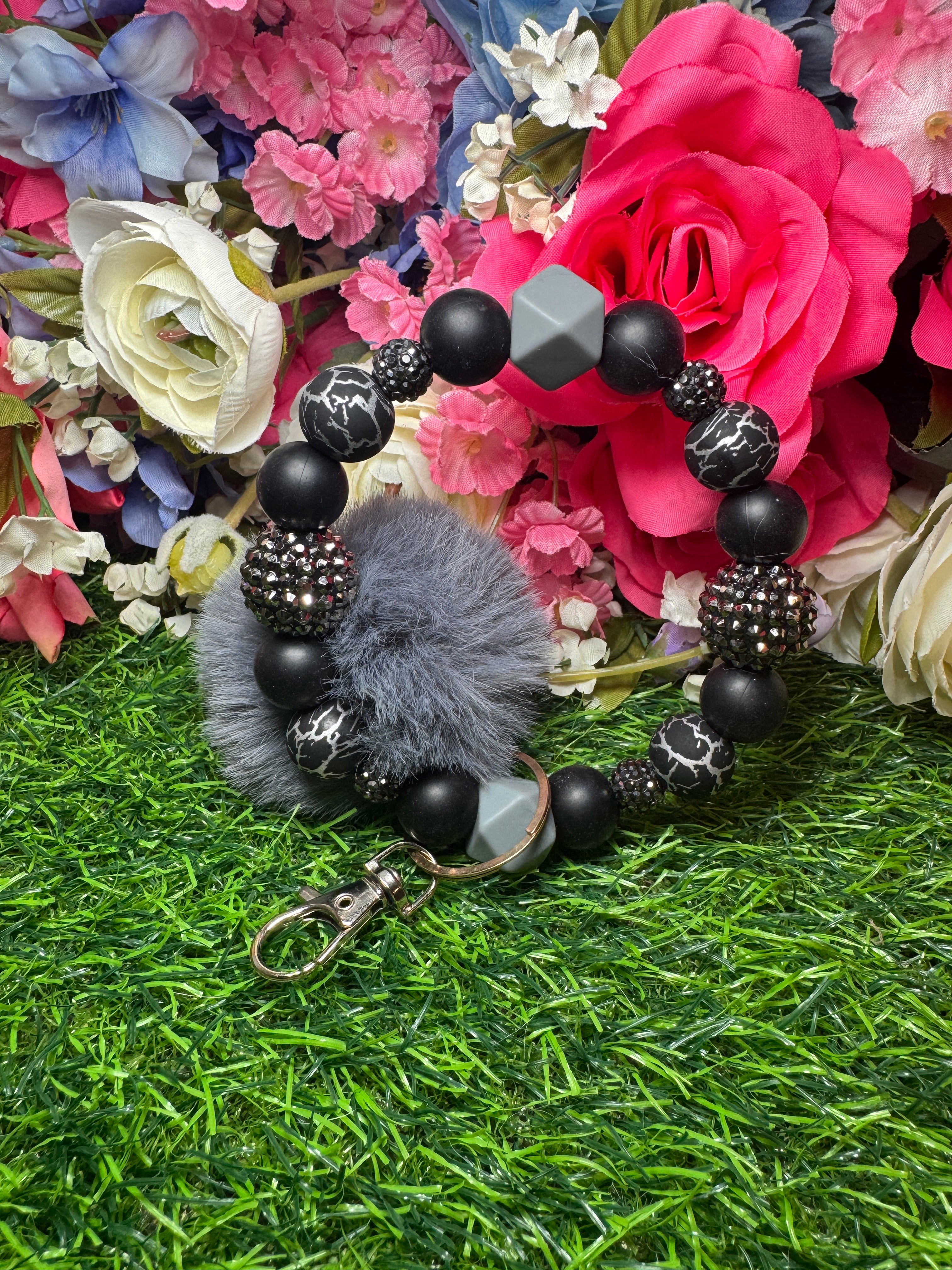 Black Crackle Wristlet